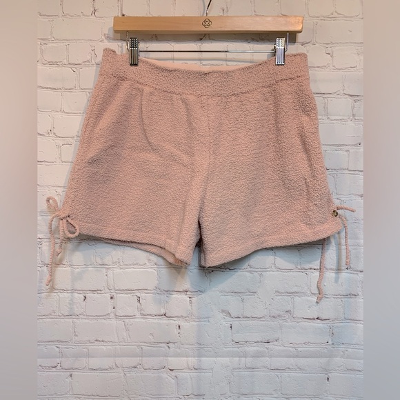 Buffbunny Collection Pants - BuffBunny Pink Loop Yarn Nubby Fleece Shorts Size L